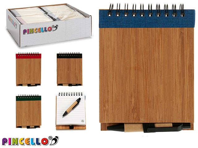 Notebook Bamboo Cover Plain Pen 10X13 M4