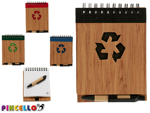 Notebook Bamboo Cover Recycl Pen 10X13 M