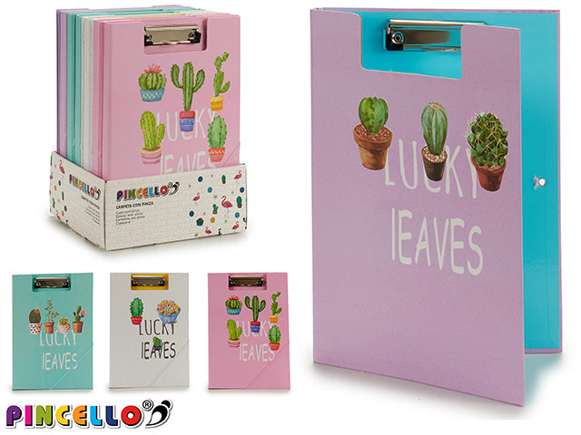 Carpeta Con Clip Y Goma Cactus M4