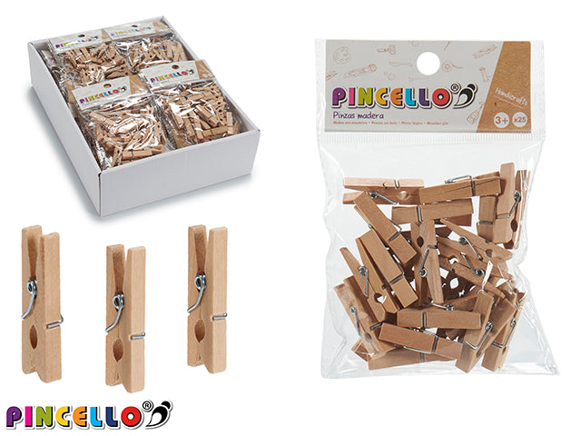 Set 25 Handicrafts Wooden Pegs