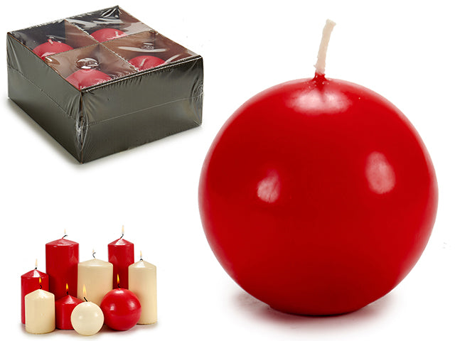 Red Ball Candle Diam 7,5 cm