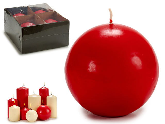 Red Ball Candle Diam 10 cm