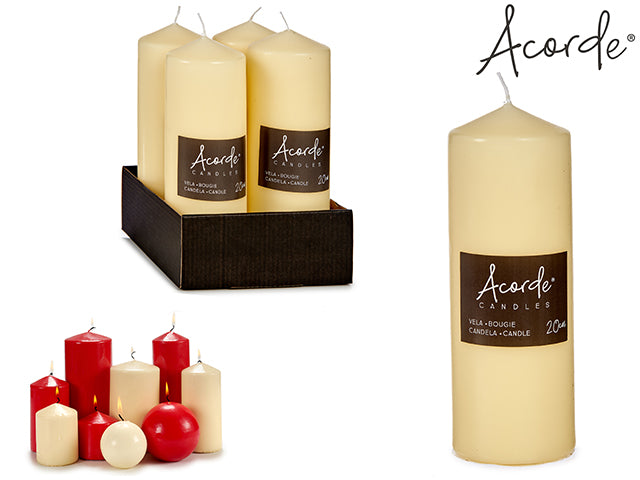 Cream Candle 20 cm