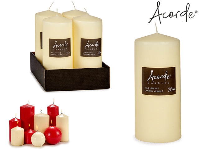 Wide Cream Candle 20 cm