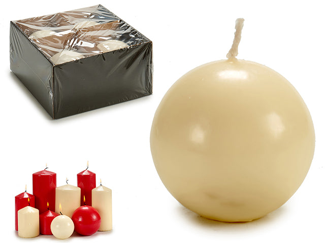 Cream Ball Candle Diam 7,5 cm