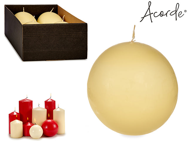 Cream Ball Candle Diam 10 cm