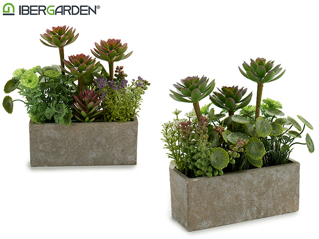 Rectangular Stone Window Box Plants Set2