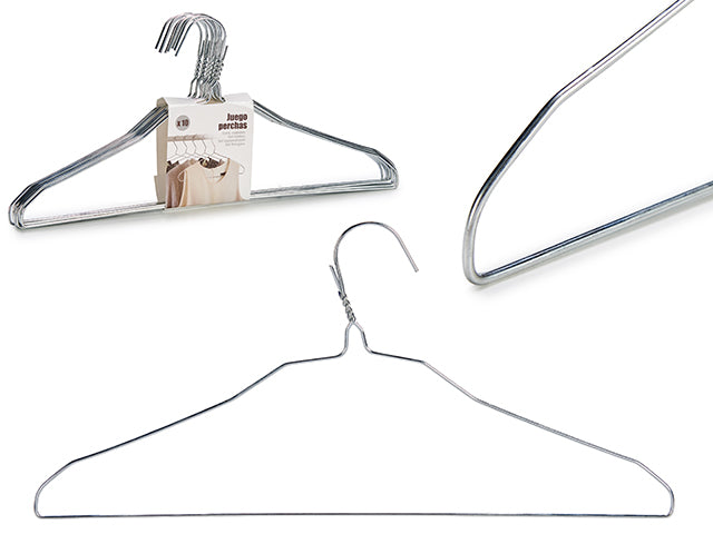 Set 10 Steel Hangers Silver Col