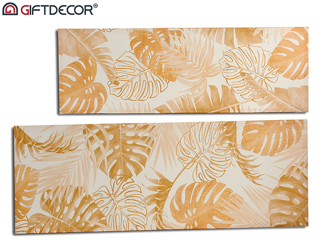 Canvas 45 x 135 Natural Leaf Set 2