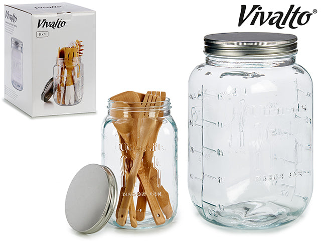 Glass Jar Steel Lid 5L