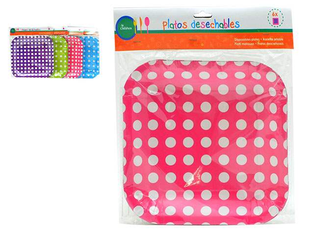 Set Square Plates Dots Mix 4