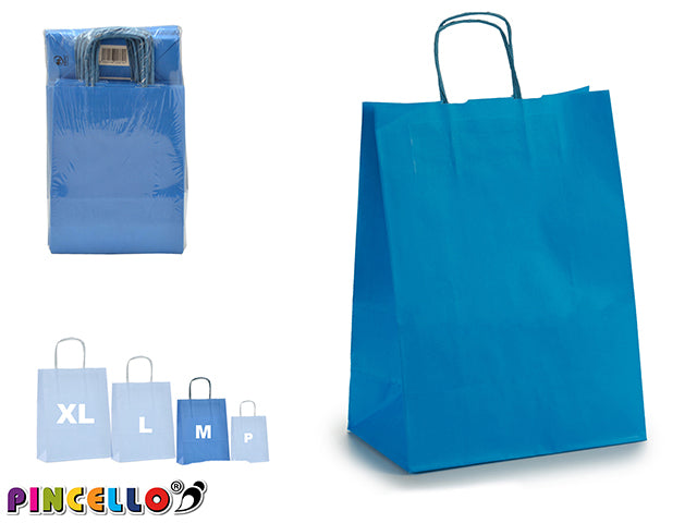 Bolsa de papel azul pequeña