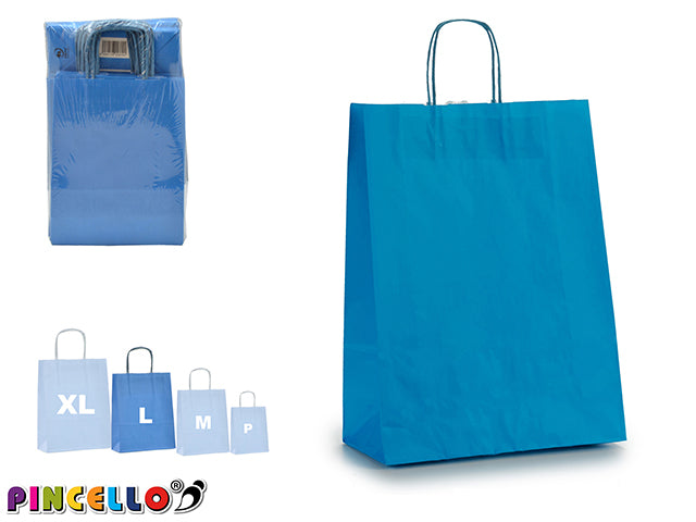 Bolsa de papel azul médica