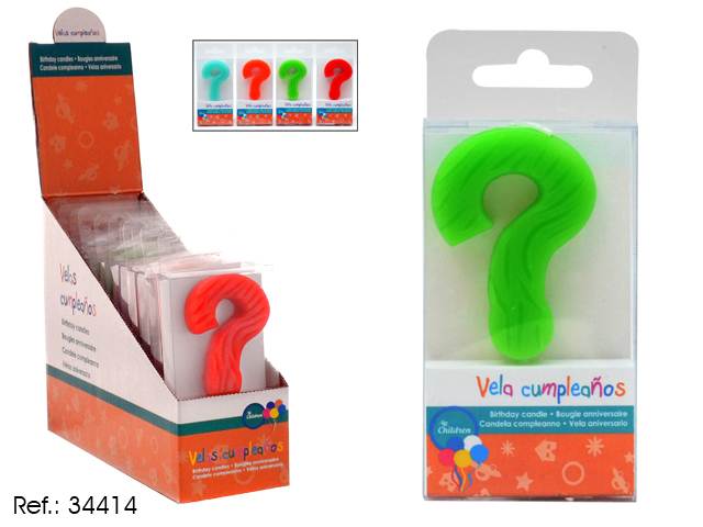 Birthday Candle &quot;?&quot; Pvc Box Mix Col