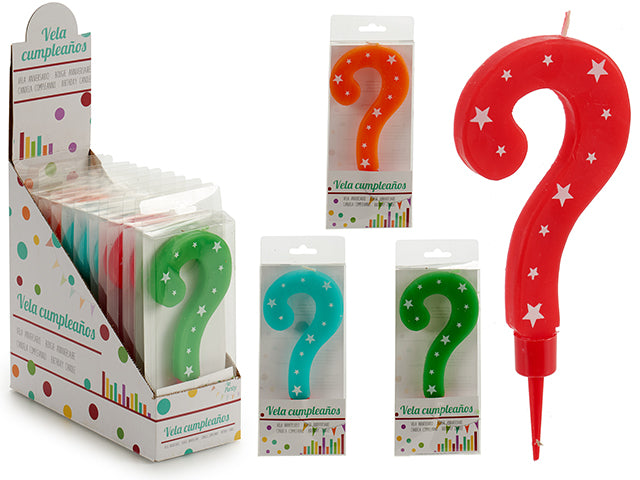 Birthday Candle &quot;?&quot; Big Numbers Mix 4 Col