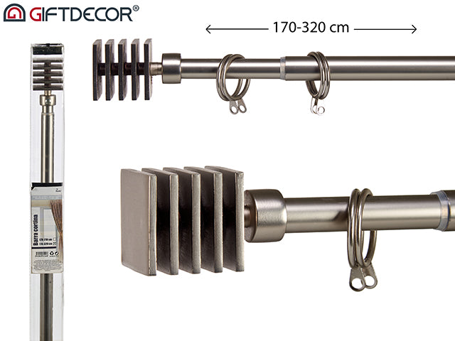 Varão de cortina 170-320 cm quadrado