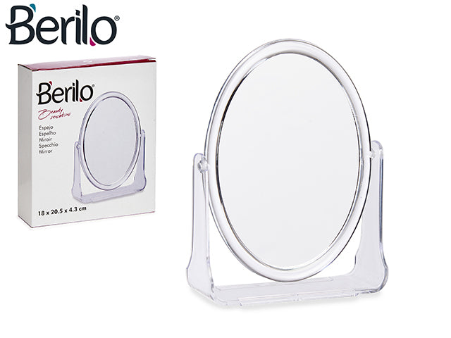 Espelho oval de metacrilato com suporte