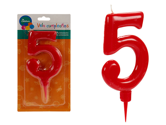 Big Red Birthday Candle 5