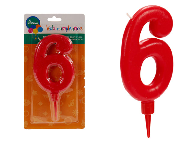 Big Red Birthday Candle 6