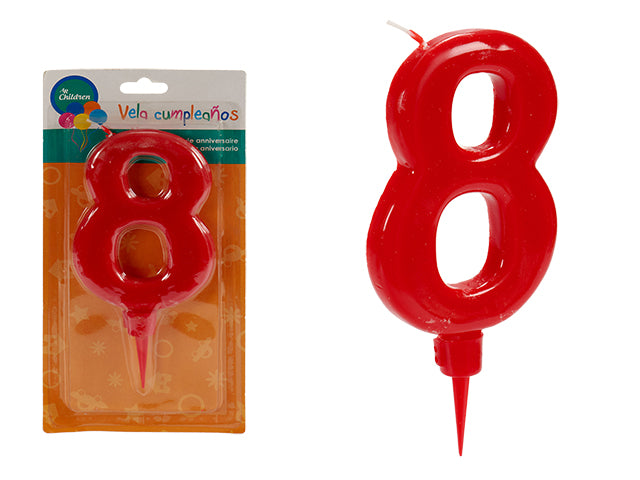Big Red Birthday Candle 8