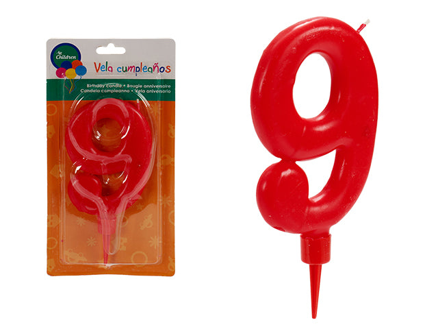 Big Red Birthday Candle 9