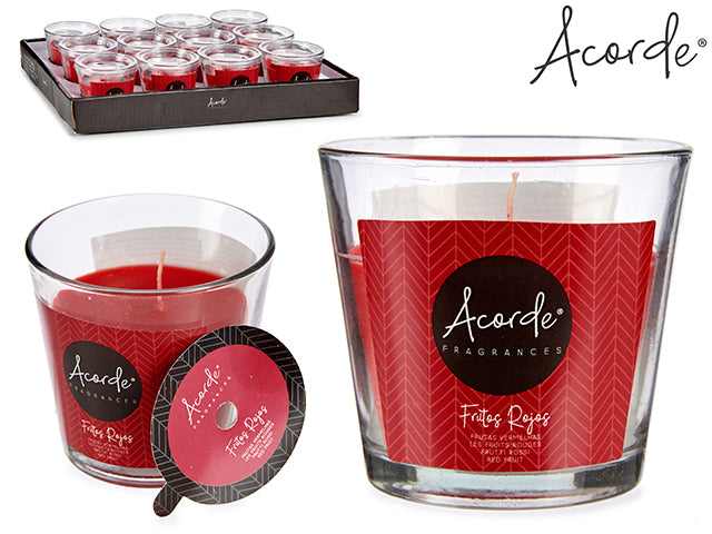 Vela Aromática Frutos Rojos 28h Vaso