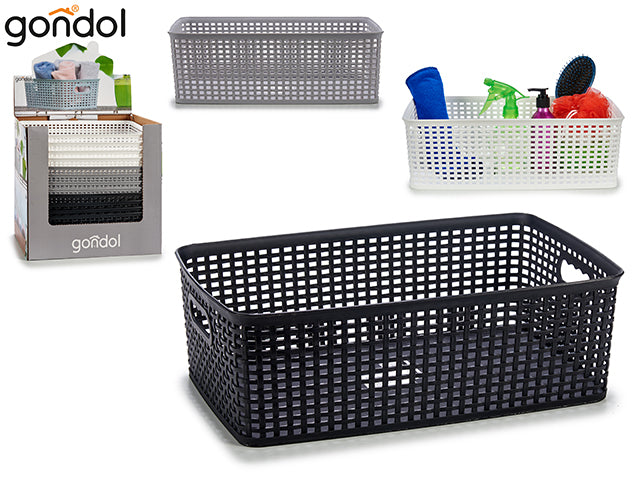 Rectangular Basket With Handle Mix 3 Col