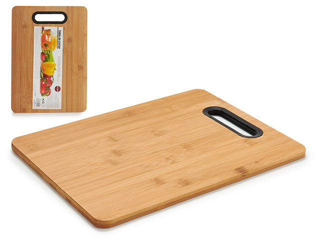 Large Bamboo Cutting Board W/Silicone Ha