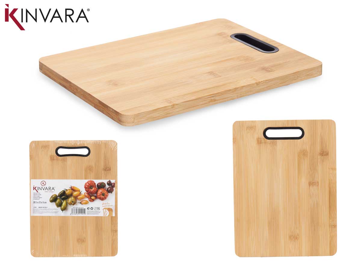 Tabla de cortar Med Bamboo con mano de silicona