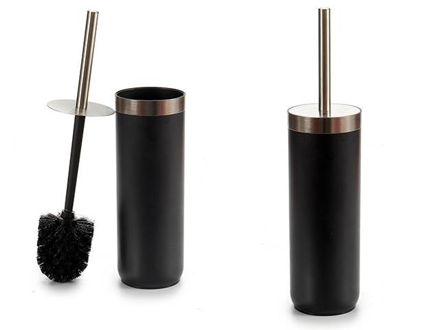 Black Stainless Steel Toilet Brush With Close Holder