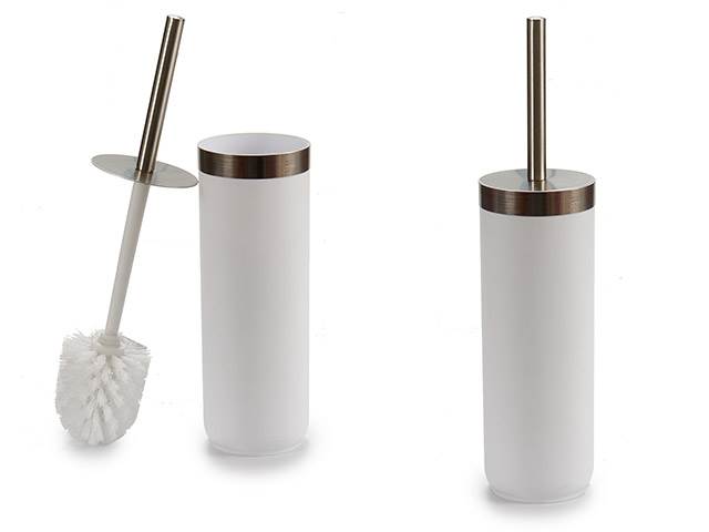 White Stainless Steel Toilet Brush With Close Holder