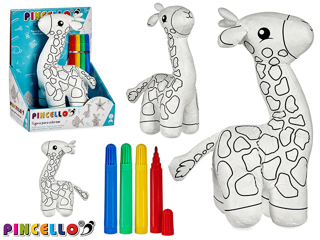 Girafa de pelúcia para pintar com marcador