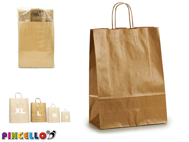 Bolsa Papel Dorada Kraft Mediana