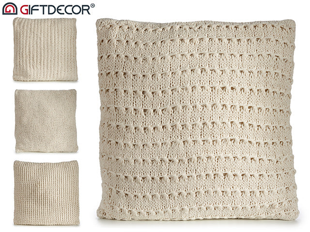 Wool Cream Cushion 4 Mod 60 x 60 cm Dots