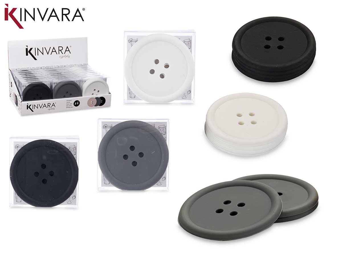 Set 4 Silicon Button Coaster