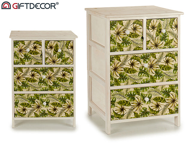 Wooden Furniture 4Drawer Green Leaf 50 cm