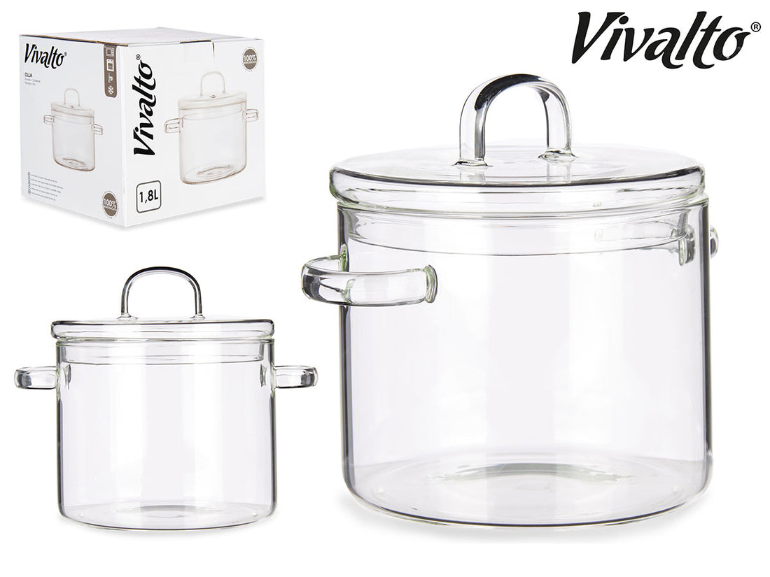 Batería de cocina de vidrio de borosilicato 1800 ml