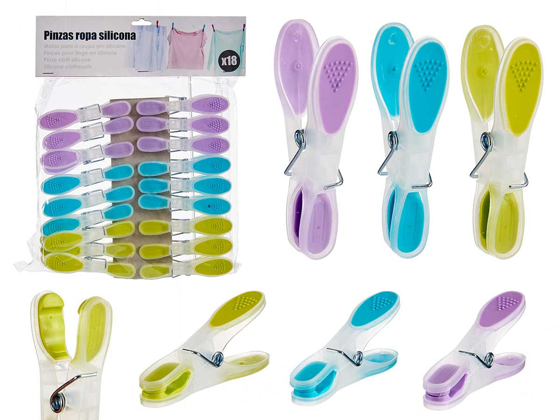 Set 18 Silicone Pegs Mix 3 Colors