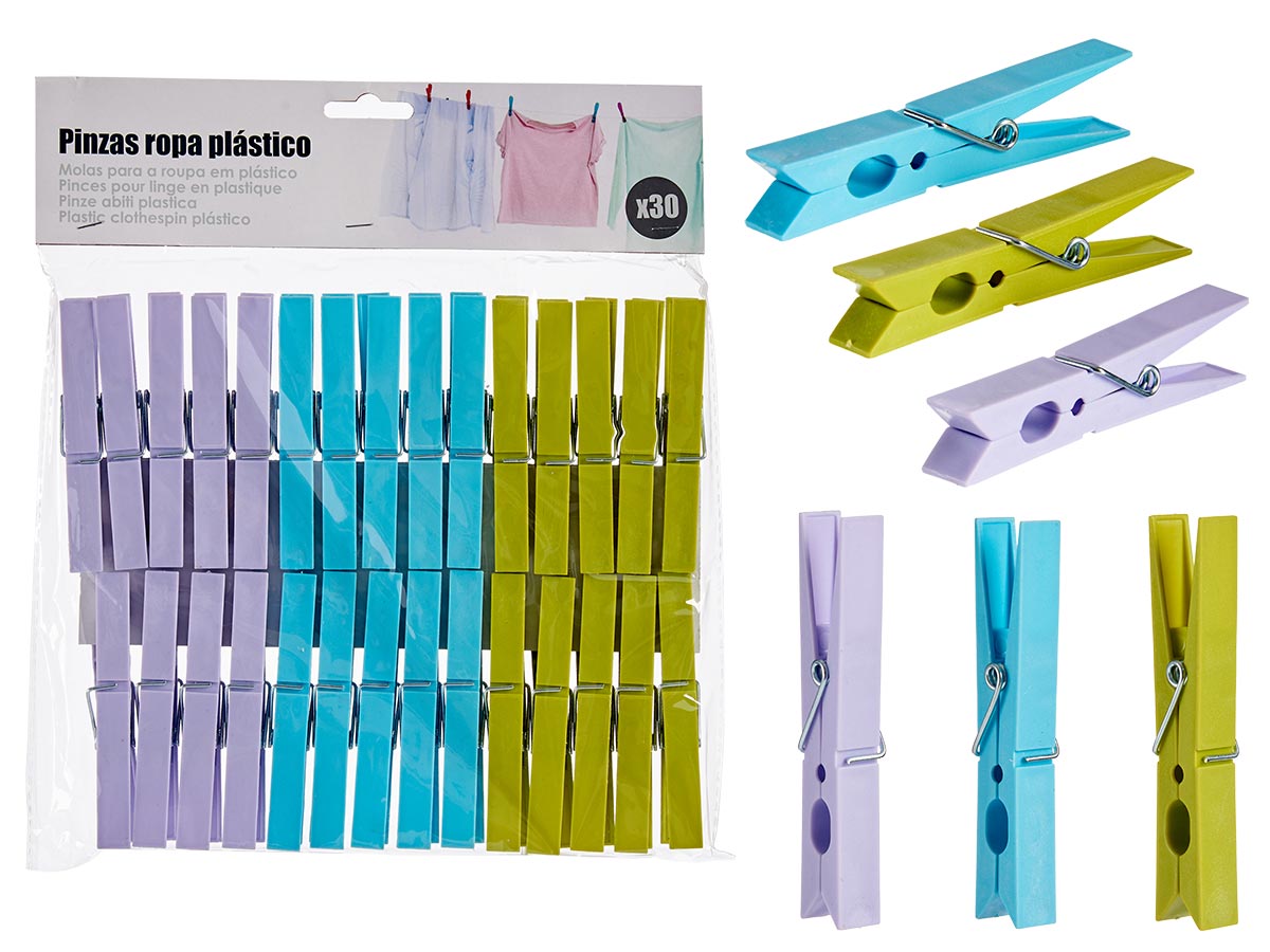 Set 30 Clavijas Plastico Mix 3 Colores