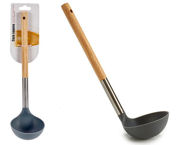 Soup Ladle Metal And Wooden Handle
