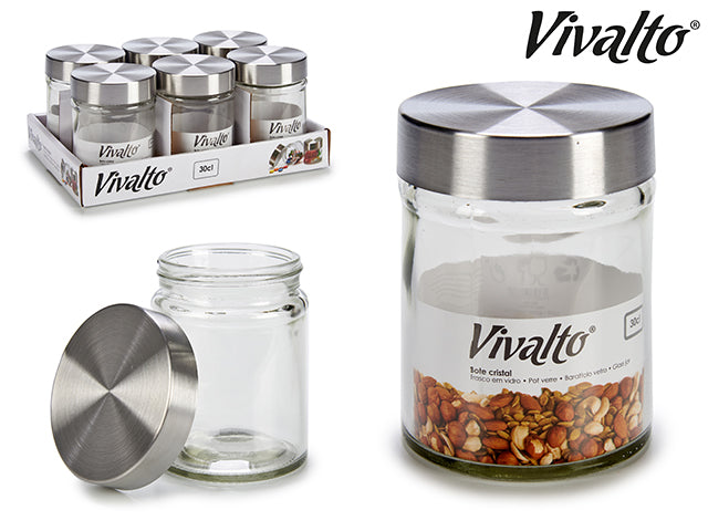 Glass Jar Round Steel Lid