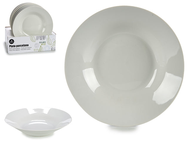 Prato de Sopa Porcelana 20,6Cm Branco