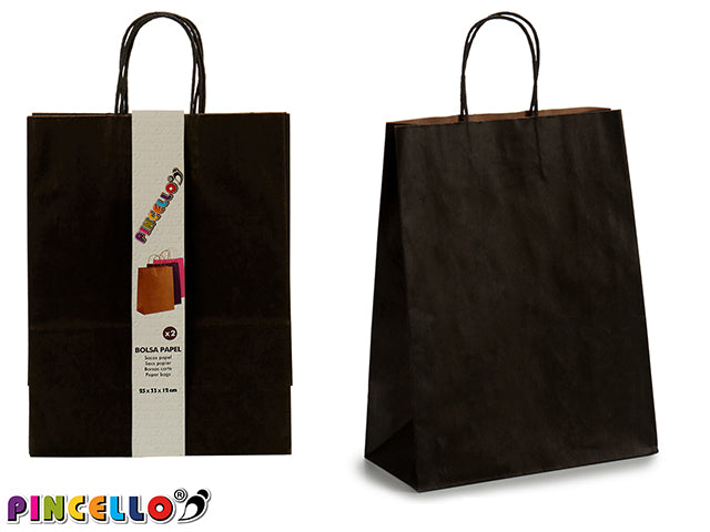 Set Of 2 Paper Bag Big Black Color