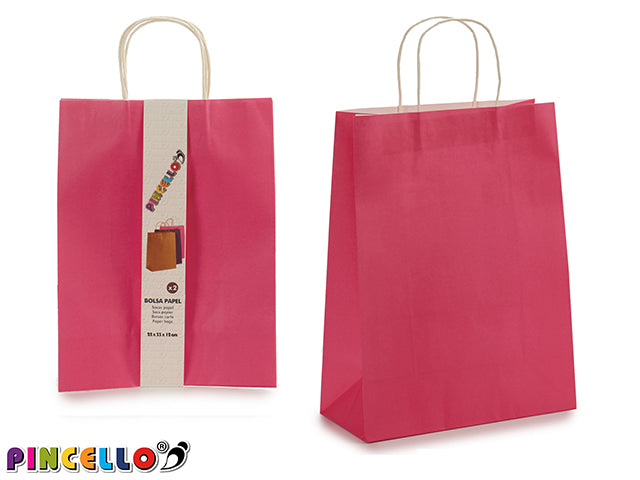 Set Of 2 Paper Bag Big Pink Color