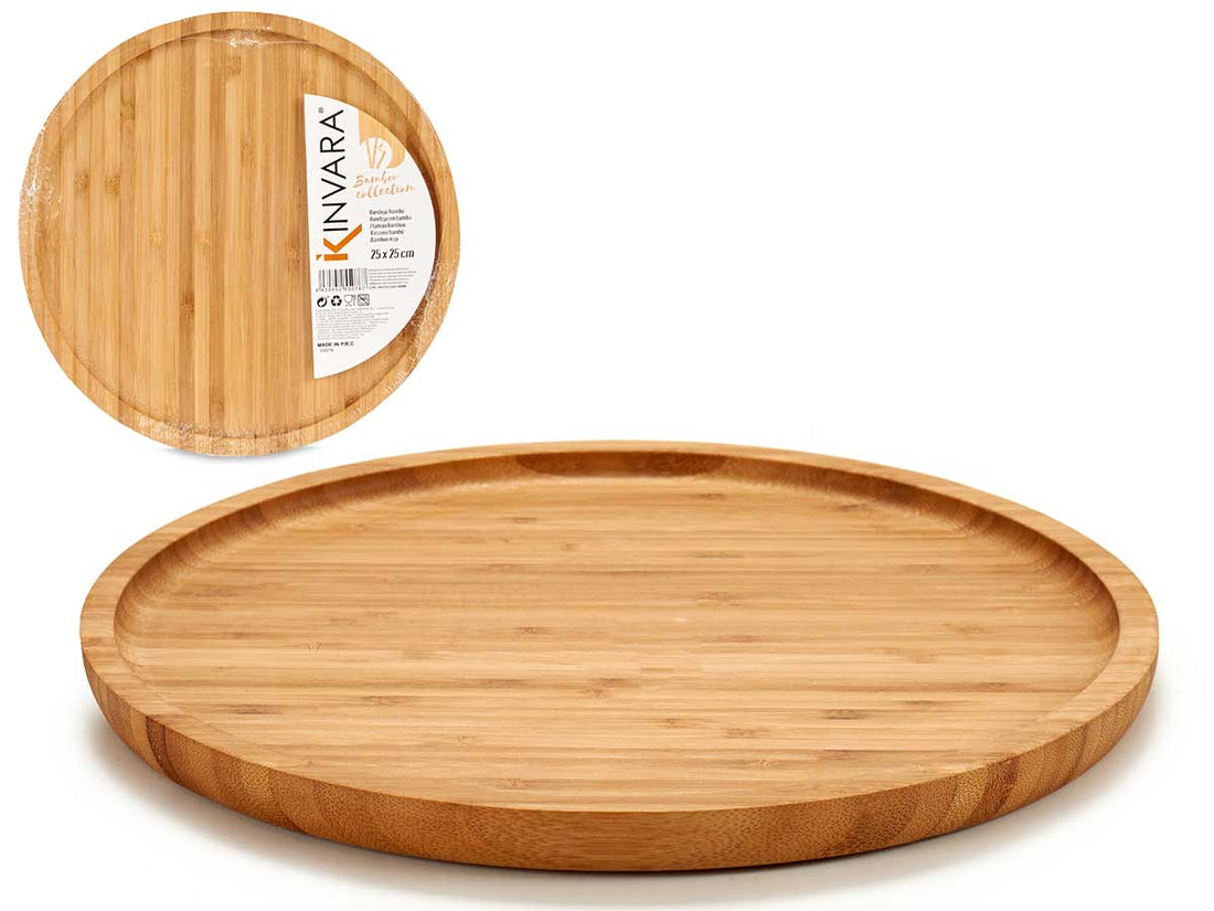 Medium Round Bamboo Plate Appetizer
