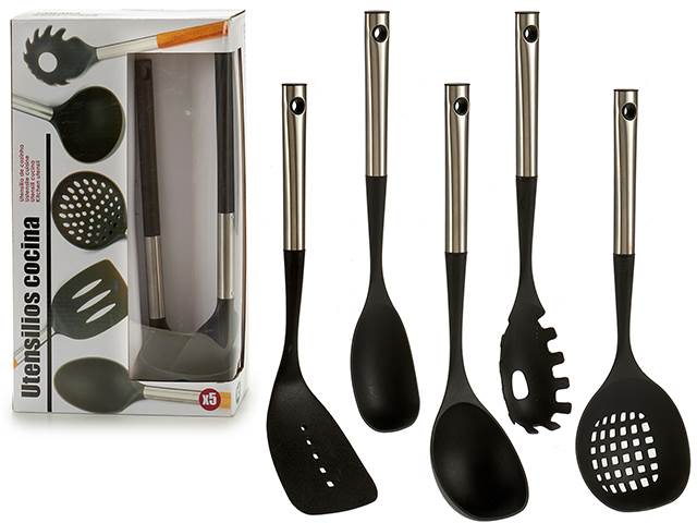 Set 5 Utensils Steel Handle