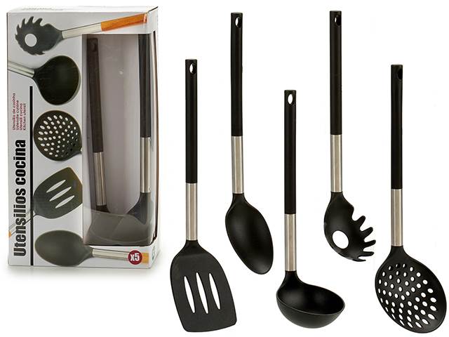 Set 5 Utensils Black Handle