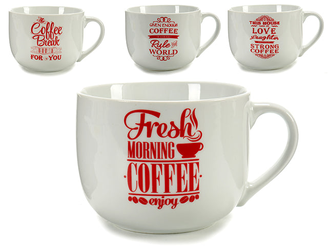 Mug W/Handle Coffee Jar Red 4 Mod Mix