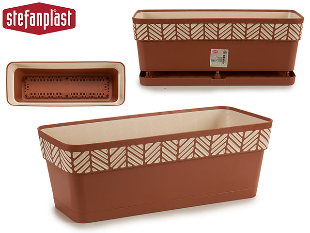 Plastic Flower Box Orfeo Terracotta 50 cm