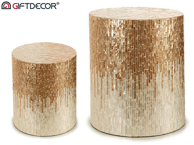 Light Round Nacar Stool 40 cm